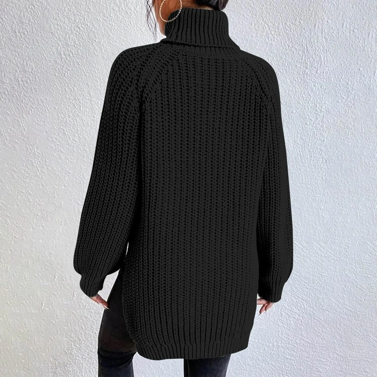 Turtleneck Sweater Women Chunky Knit Sweater Fall Winter Sweaters Cable Weaving Long Sleeve Pullover Thermal Sweater