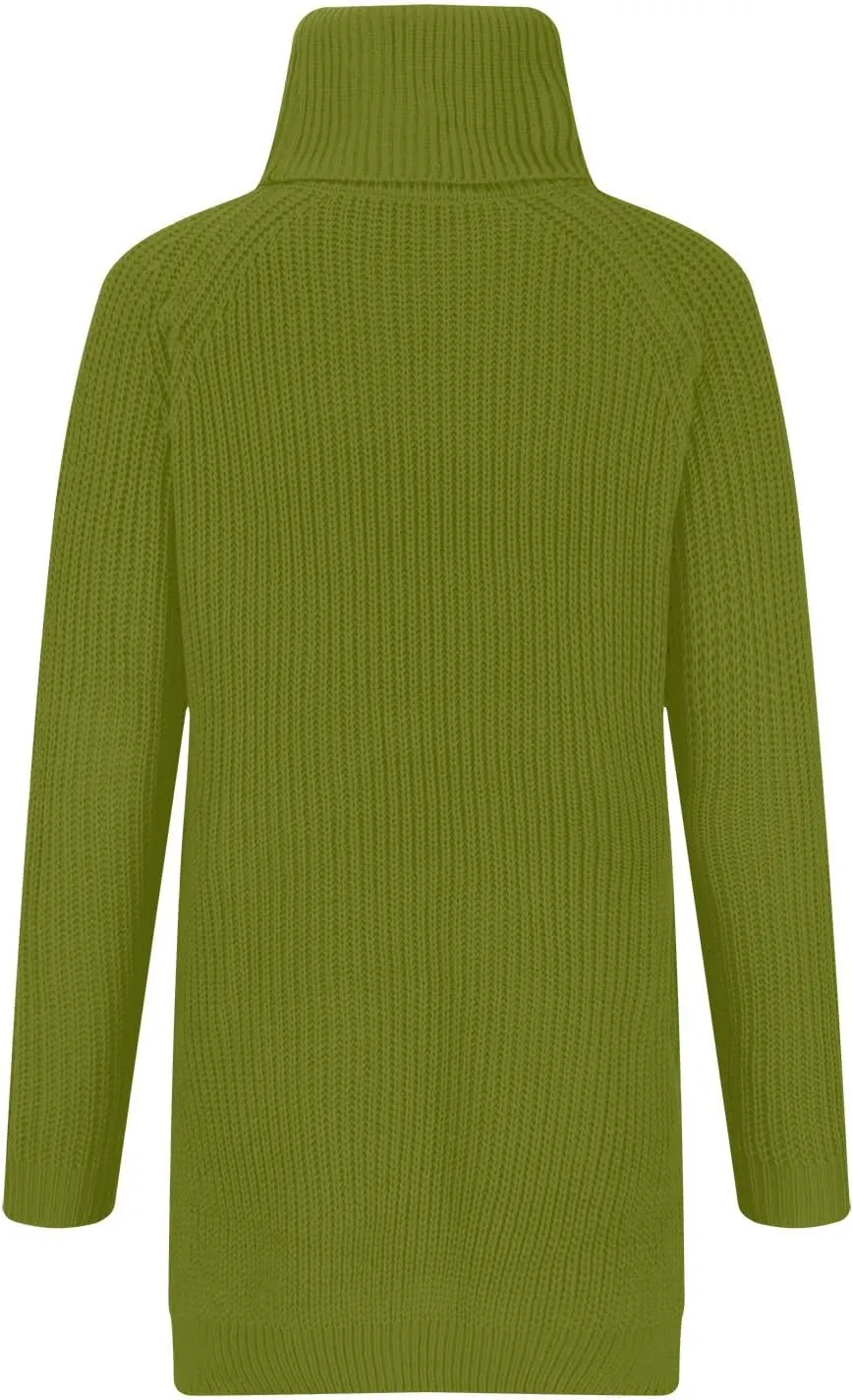 Turtleneck Sweater Women Chunky Knit Sweater Fall Winter Sweaters Cable Weaving Long Sleeve Pullover Thermal Sweater