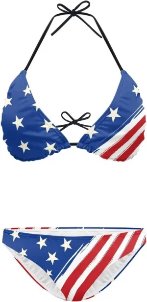 Two-Piece Swimsuit for Women High Waisted Bikini Set Triangle Top Bathing Suit Cheeky Brazilian Thongs Bikinis