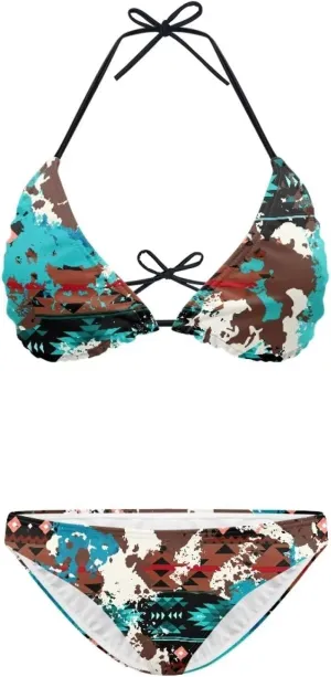 Two-Piece Swimsuit for Women High Waisted Bikini Set Triangle Top Bathing Suit Cheeky Brazilian Thongs Bikinis