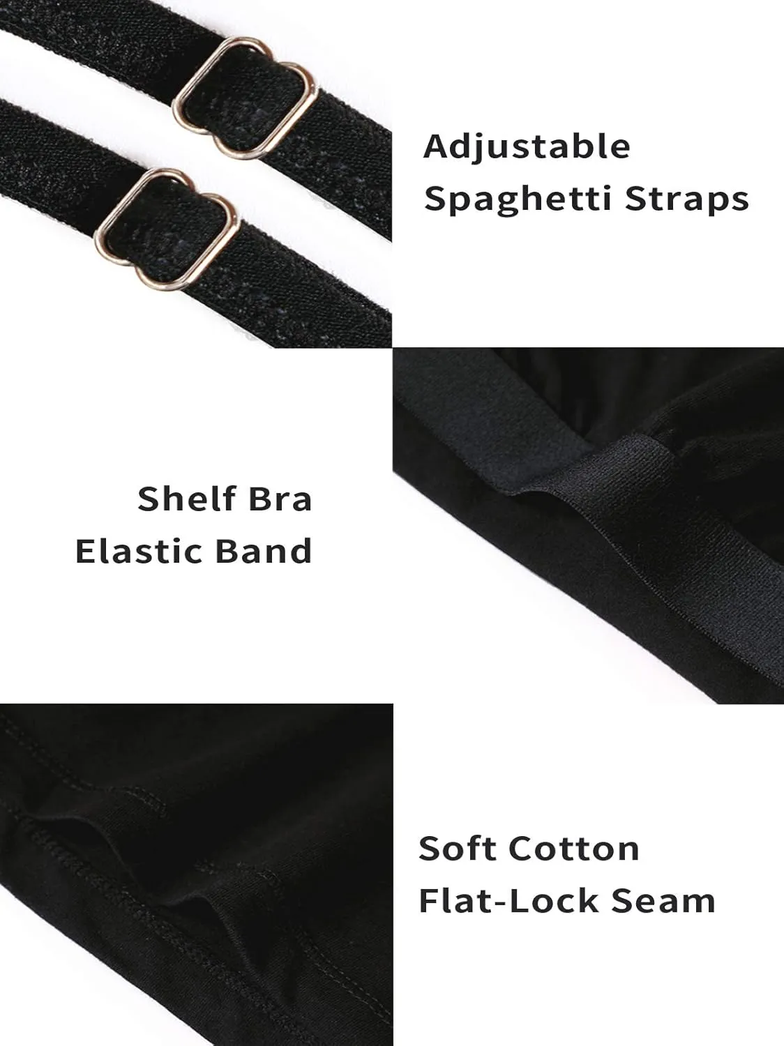 V FOR CITY Women V-Neck Camisole with Shelf Bra Slim Fit Cotton Tank Tops Cami Shirts for Layering 2 Pack