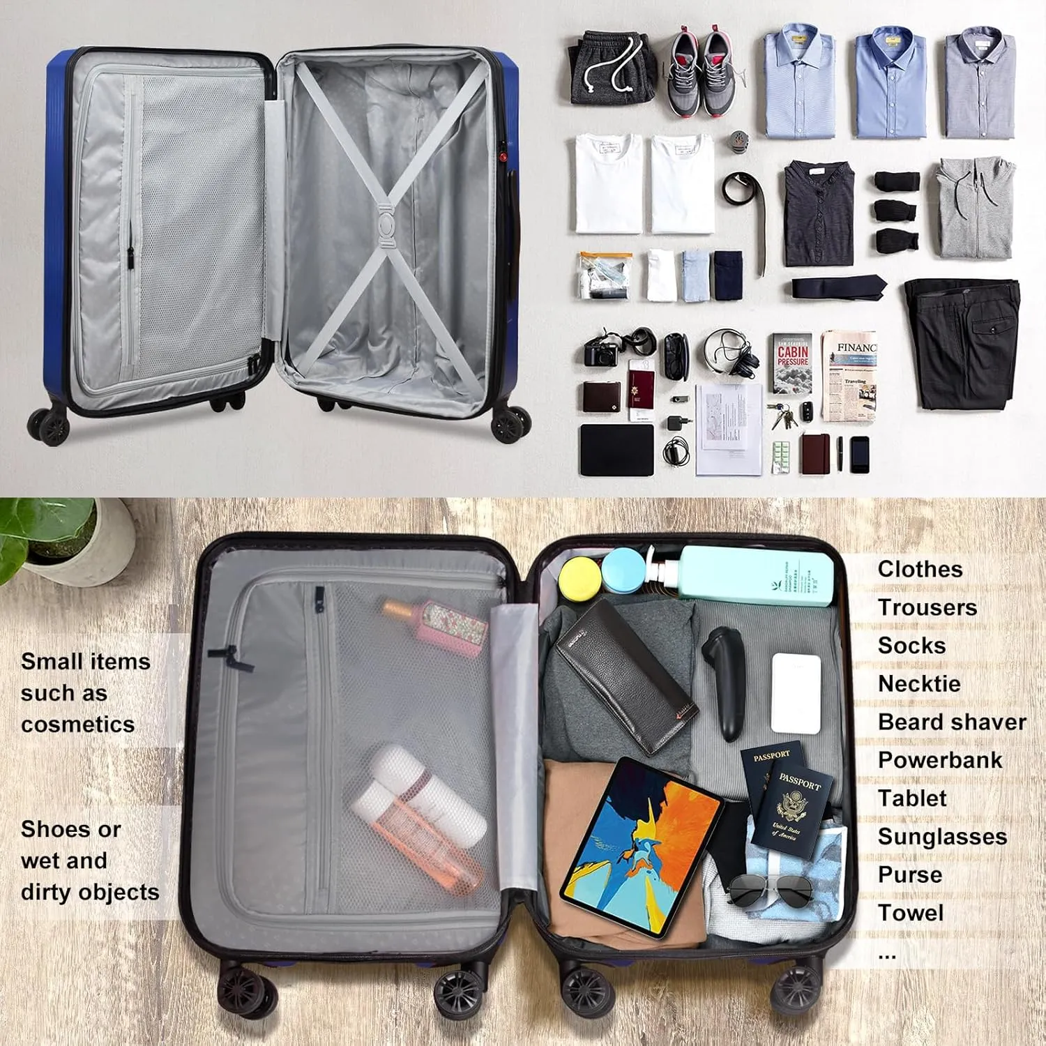 Verdi Hardside Carry On Luggage with Spinner Wheels, Lightweight Travel Suitcase