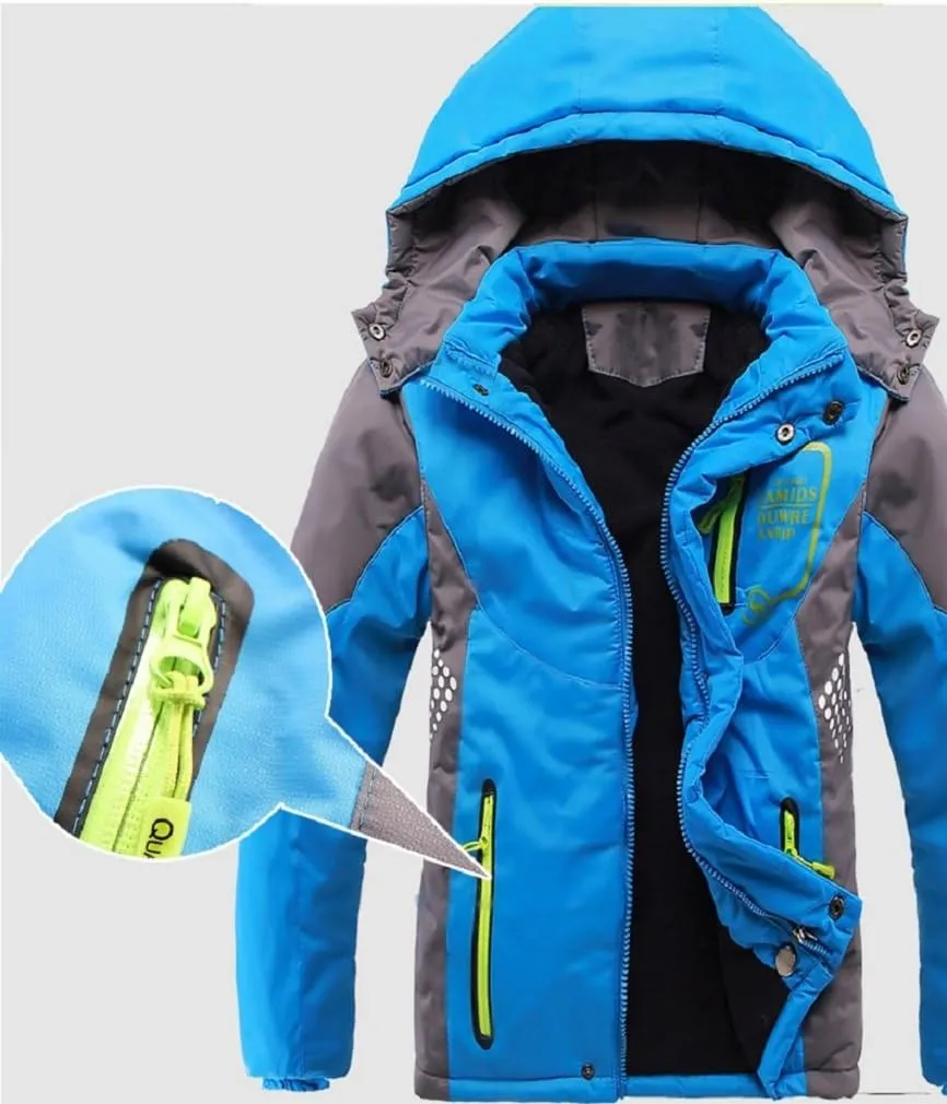 Vinmin Latest Boys Thicken Fleece Hooded Jacket Warm Quilted Coat Outdoor Cool Cute Fashion for Winter Autumn Spring