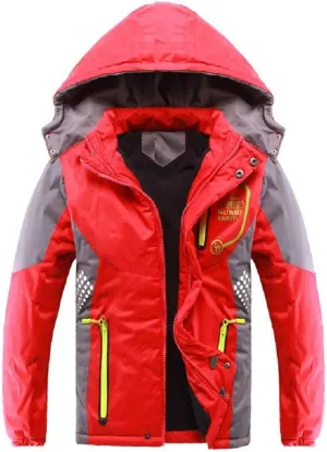 Vinmin Latest Boys Thicken Fleece Hooded Jacket Warm Quilted Coat Outdoor Cool Cute Fashion for Winter Autumn Spring
