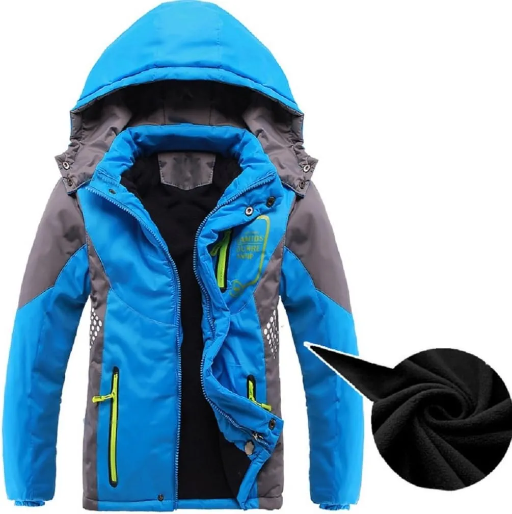 Vinmin Latest Boys Thicken Fleece Hooded Jacket Warm Quilted Coat Outdoor Cool Cute Fashion for Winter Autumn Spring