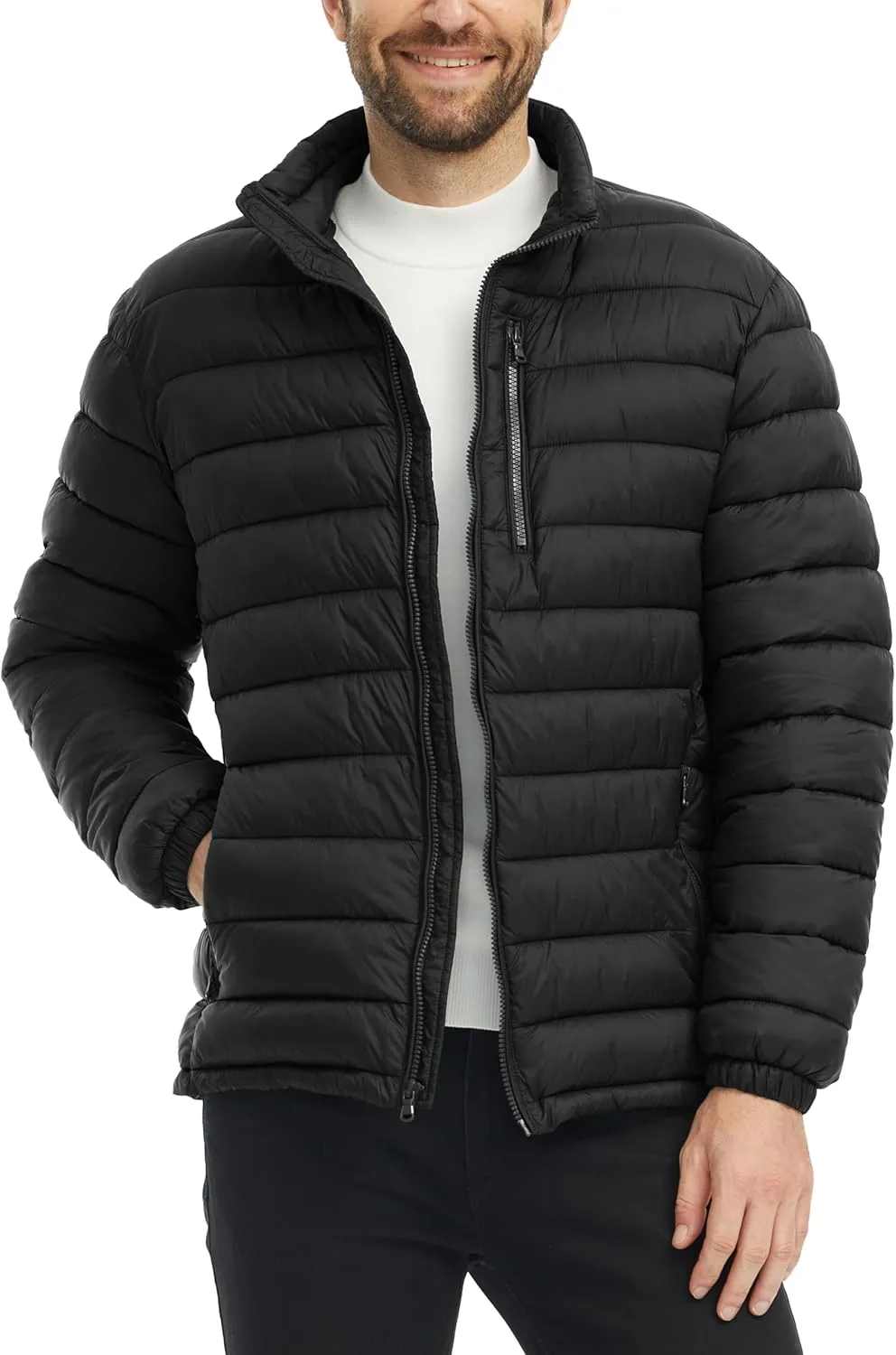 wantdo Men's Lightweight Puffer Jacket Warm Winter Jacket Windproof Winter Coat (Regular and Big)