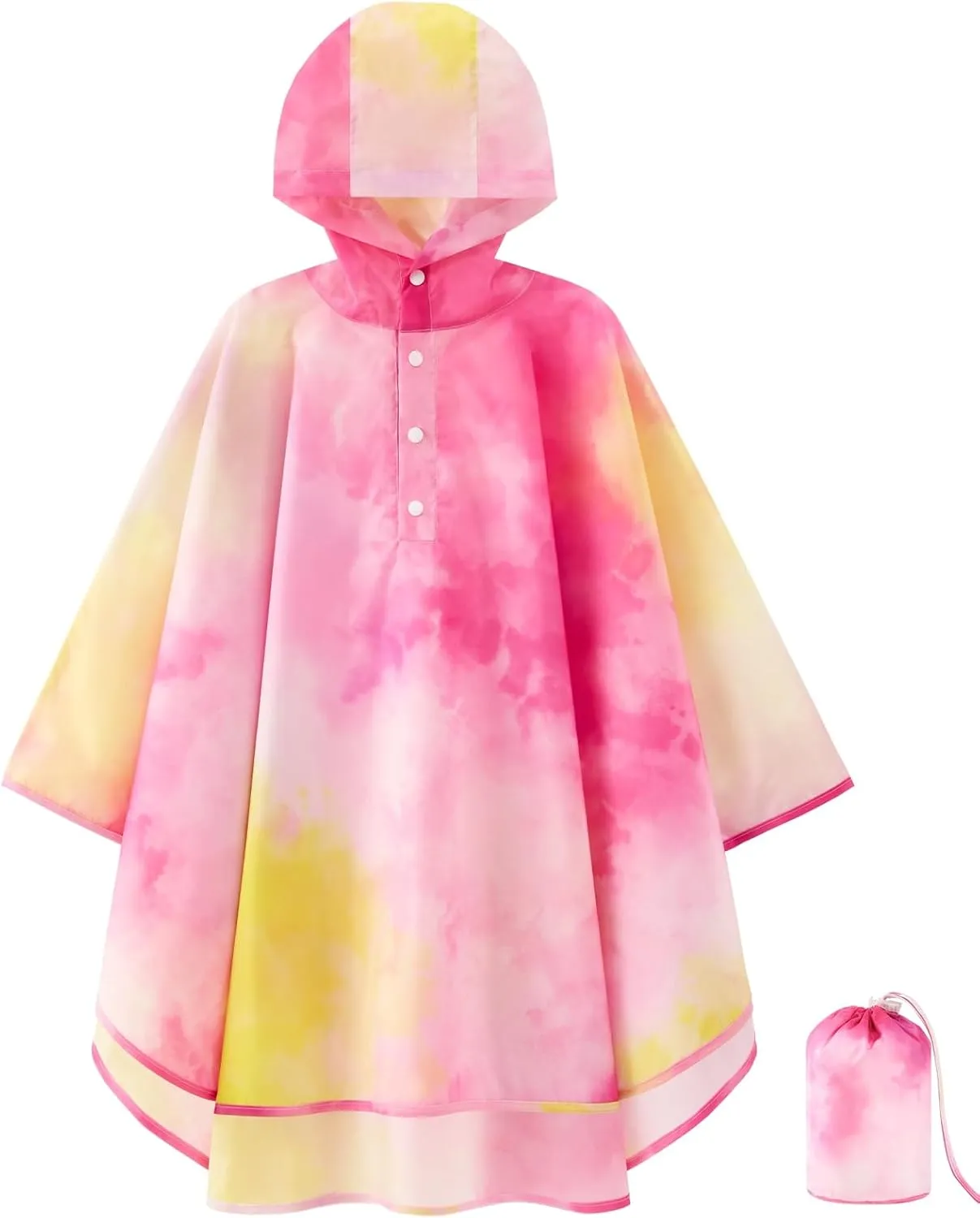 WAWSAM Lightweight Kids Rain Poncho Reusable Toddler Raincoat Waterproof Rain Jacket