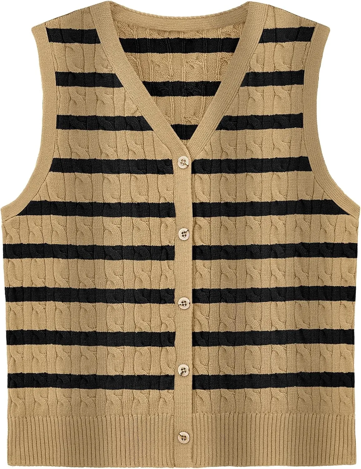 WIHOLL Womens Sweater Vest Cable Knit Button Down Cute Sleeveless Spring Summer Clothes 2025