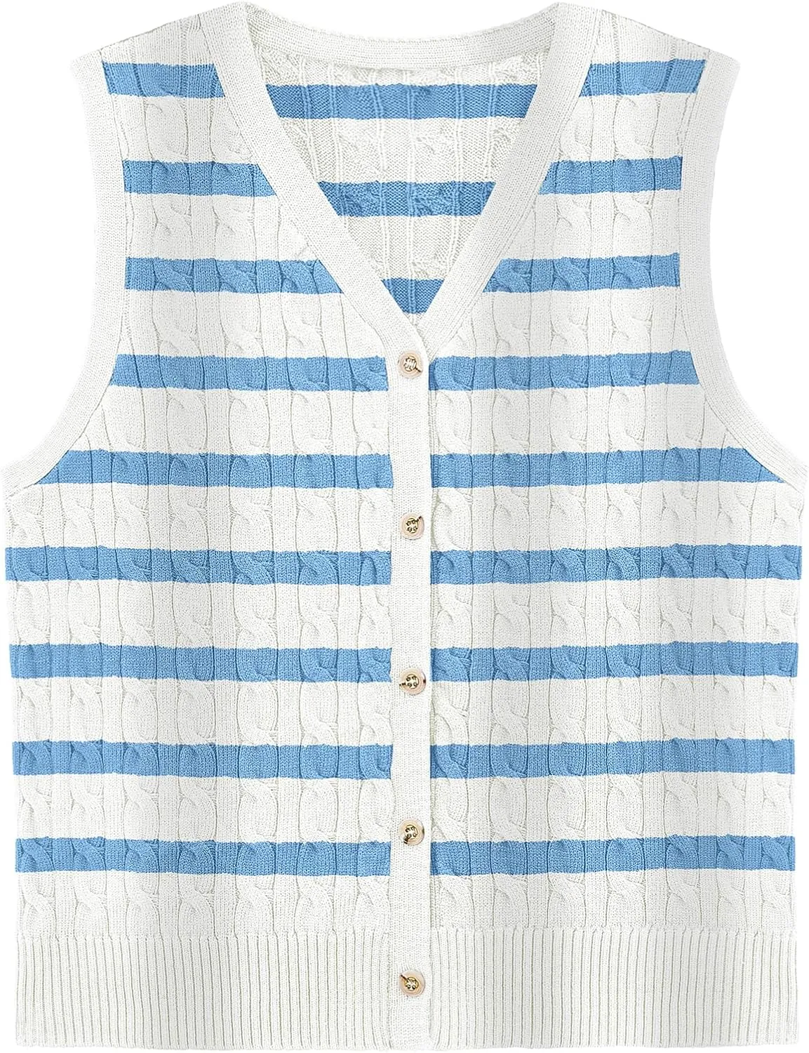 WIHOLL Womens Sweater Vest Cable Knit Button Down Cute Sleeveless Spring Summer Clothes 2025