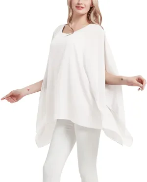 Wiiiwish Women's Floral Chiffon Blouse Batwing Summer Hippie Sheer Loose Caftan Poncho Tunic Shirt Tops