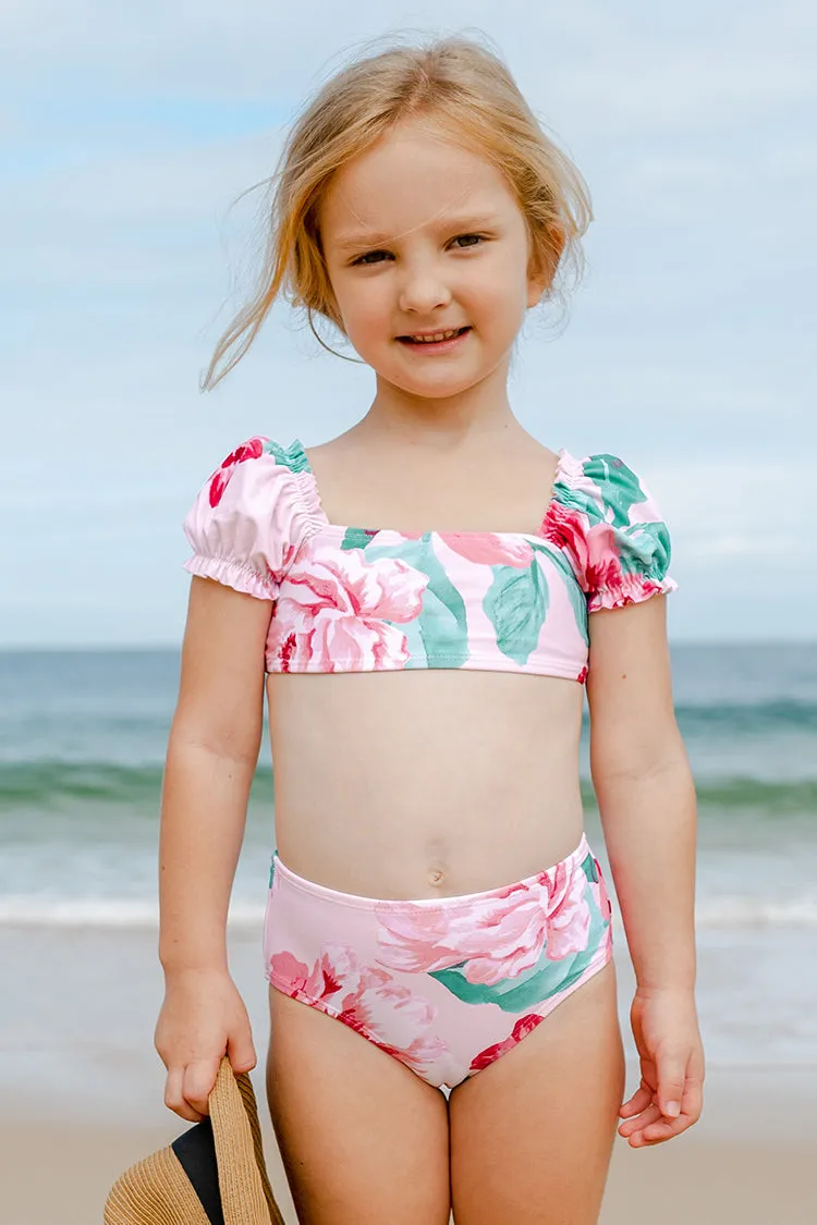 Wild Ronarce Puff Sleeve Girls Bikini Set