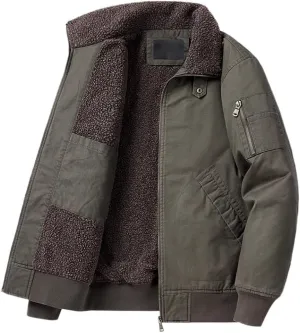 Winter Padded Thickened Men's Jackets Warm Cotton Coat Large Size Lamb's Wool(XL Code)