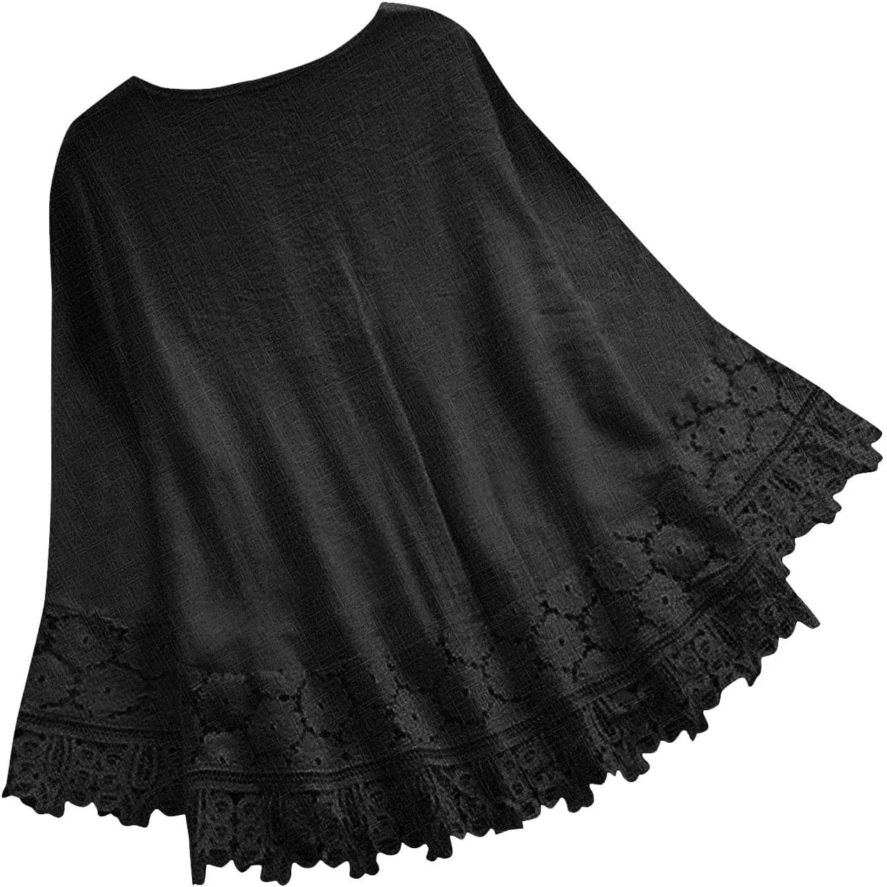 Women 2024 Embroidered Boho Tops Cotton Linen Peasant Blouses Long Sleeve Tunic Shirts Loose Fit Boho Trendy Clothes