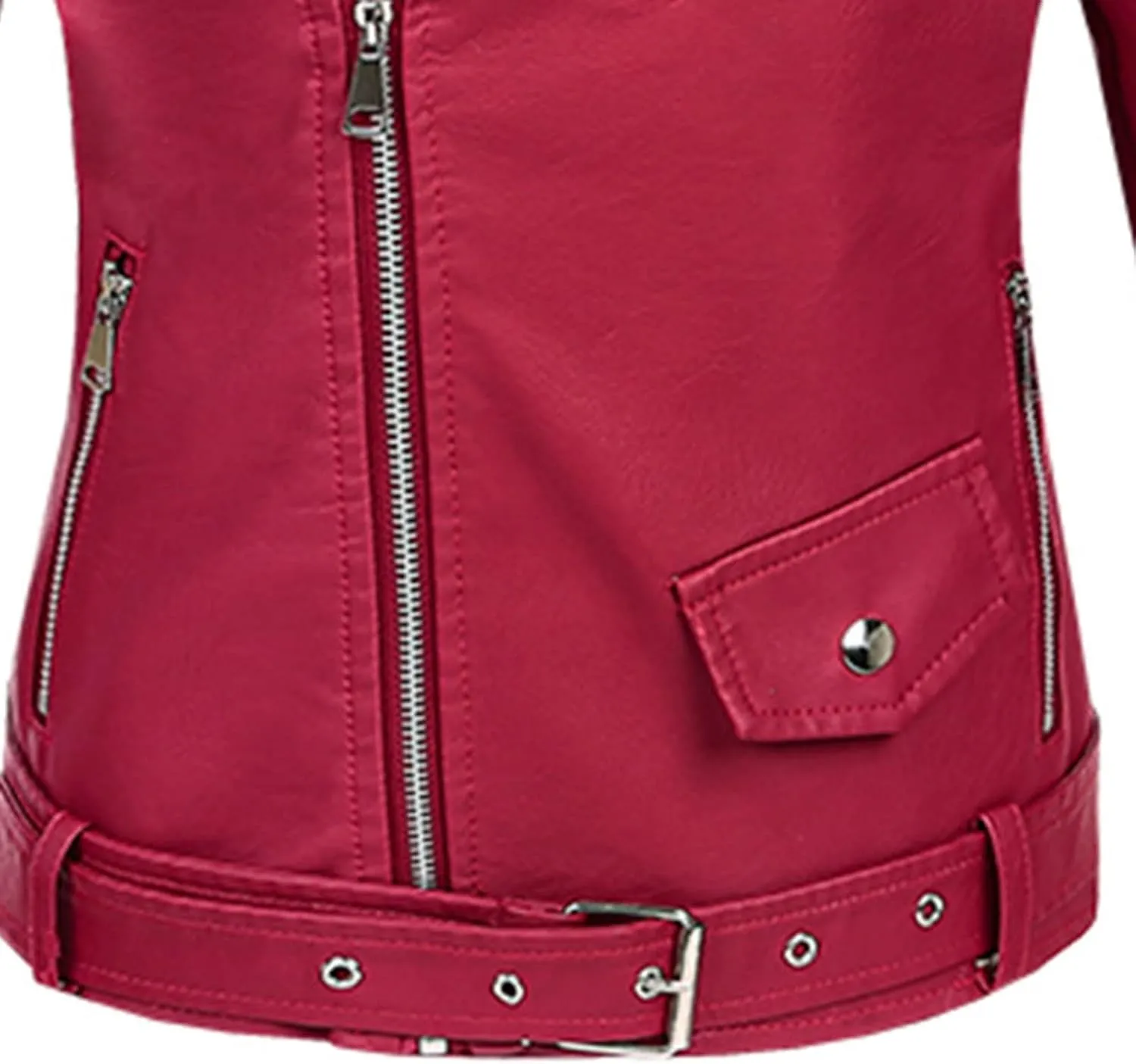Women Classic Faux Leather Jacket Zip Up Outwear Lapel Biker Short Coat Ladies Moto Jackets Motorcycle Cardigan