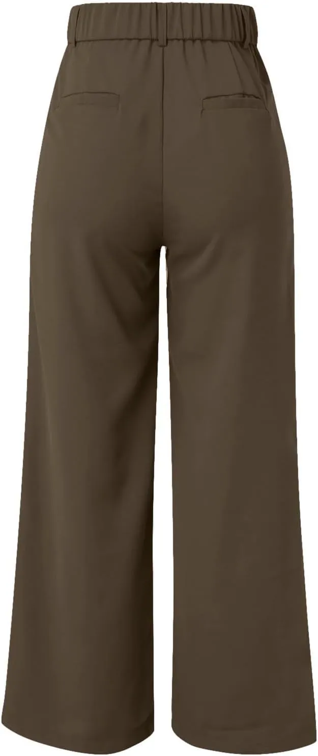 Women Cotton Linen Summer Drawstring Pants Elastic Waist Stretchy Slim Fit Pant Trousers Trendy
