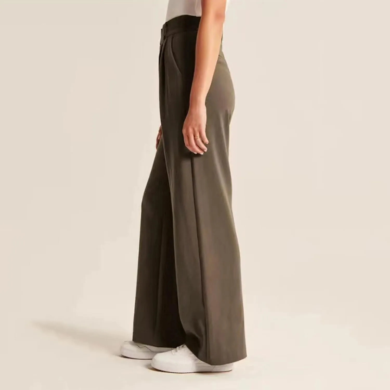 Women Cotton Linen Summer Drawstring Pants Elastic Waist Stretchy Slim Fit Pant Trousers Trendy