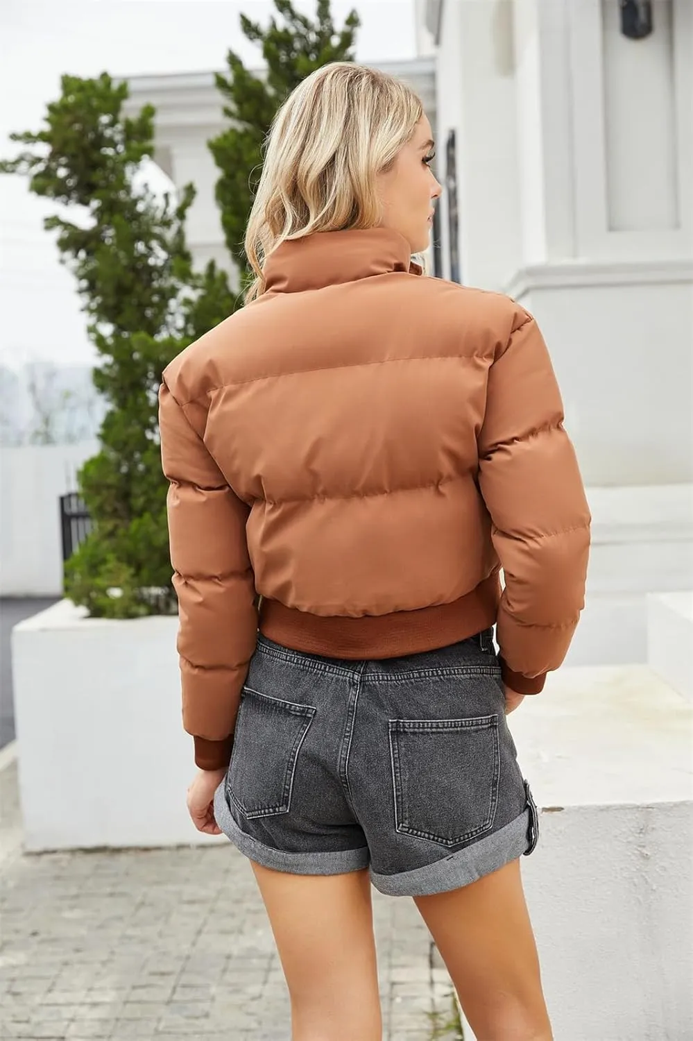 Women Cotton-Padded Jacket Short Cropped Jacket Loose-fit Down Serve Student Fashion Coat Women's Clothing
