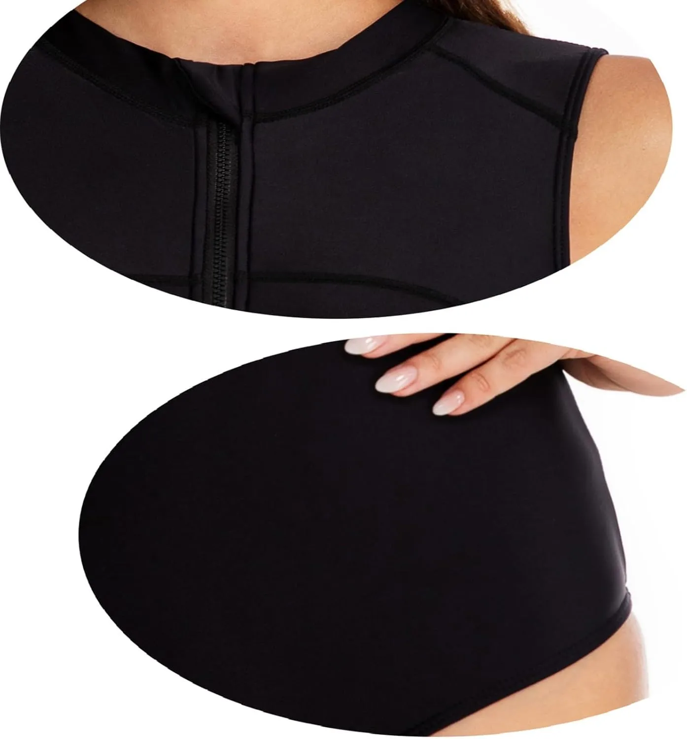 Women One Piece Sleeveless Bathing Suit Tummy Control Swimsuits High Neck Zip Front Color Block Rash Guard Swimwear