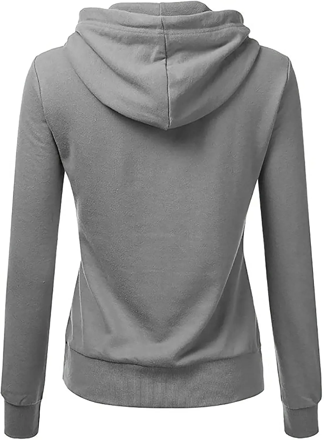Women Solid Hooded Sweatshirts Long Sleeve Pocket Sweatshirt Slim Fit Pullover Tops Preppy Teen Girl Clothes