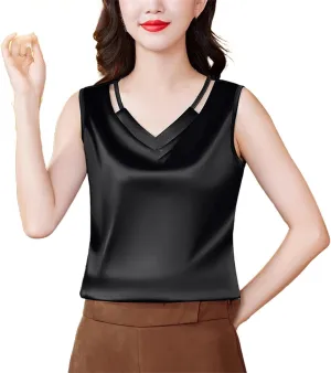 Women Tank top Spring Hollow Out Camisole V Neck Casual Sleeveless Vest