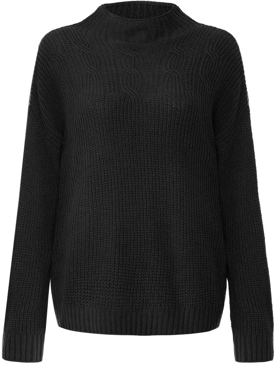 Women Turtleneck Long Sleeve Fashion Sweaters Chunky Knit Fall Winter Oversized Loose Pullover Sweater Top Warm Cotton