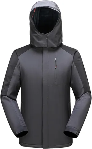 Women Waterproof Outdoor Hiking Raincoat Lightweight Detachable Hooded Jacket Snow Ski Windbreaker Coats with Pockets