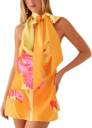 Women Y2k Bodycon Mini Dress Sexy Strapless Floral Print A Line Short Dress Sleeveless Backless Party Clubwear