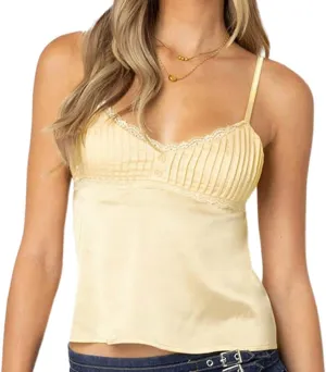 Women Y2k Tank Tops Lace Trim Cami Spaghetti Strap Top Cute Going Out Top