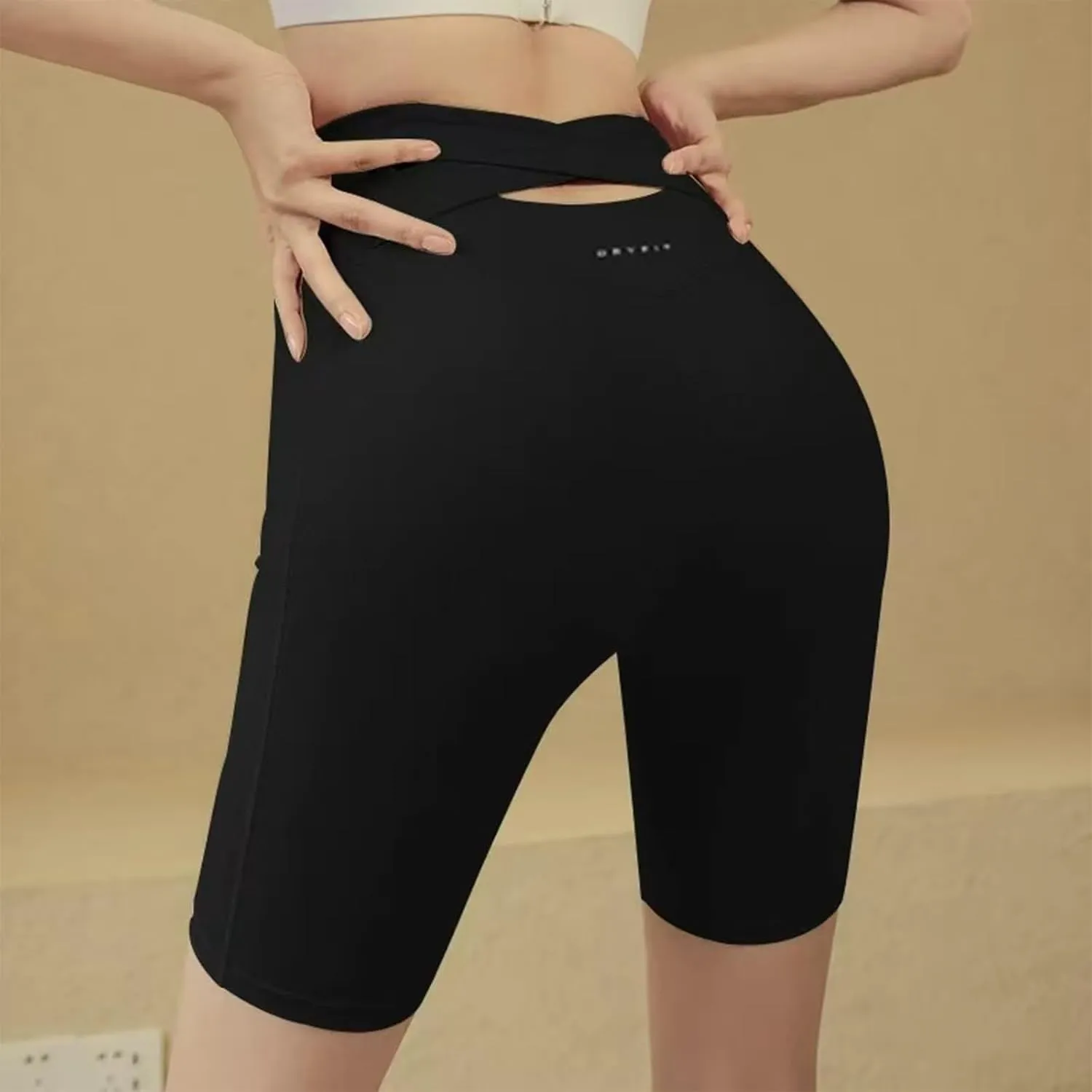 Women Yoga Pants Tights Leggings Waist Cross Yoga Pants High Waist Tights Lift Pants Breathable Stretch Yoga Shorts