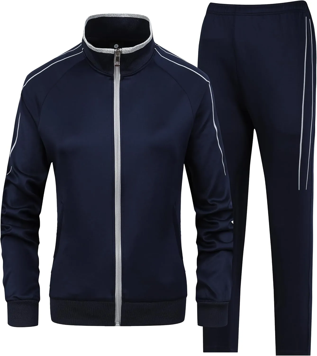 Women's 2 Pieces Athletic Tracksuit Full-Zip Workout Sweatsuit with Active Jackets and Pants