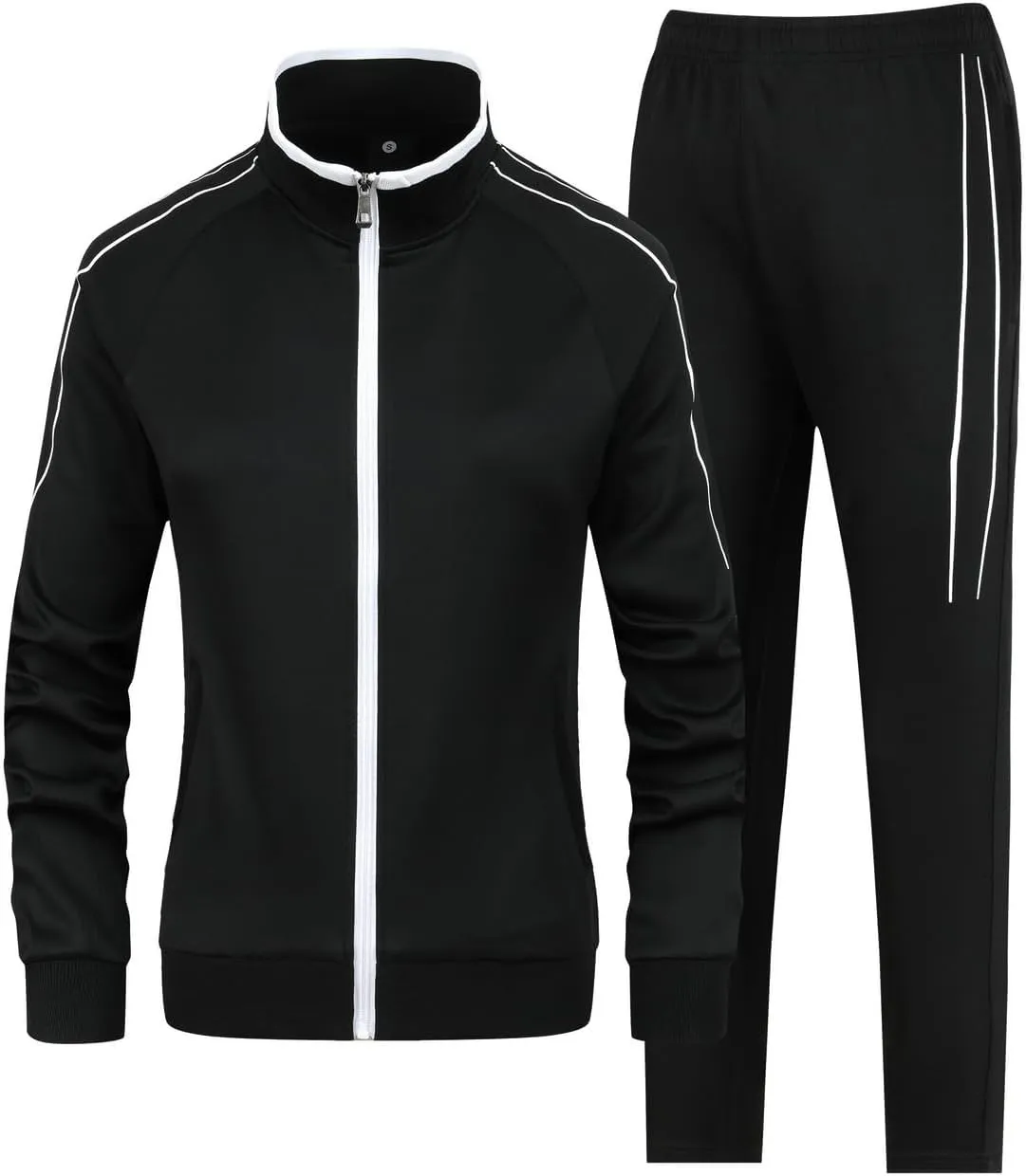 Women's 2 Pieces Athletic Tracksuit Full-Zip Workout Sweatsuit with Active Jackets and Pants