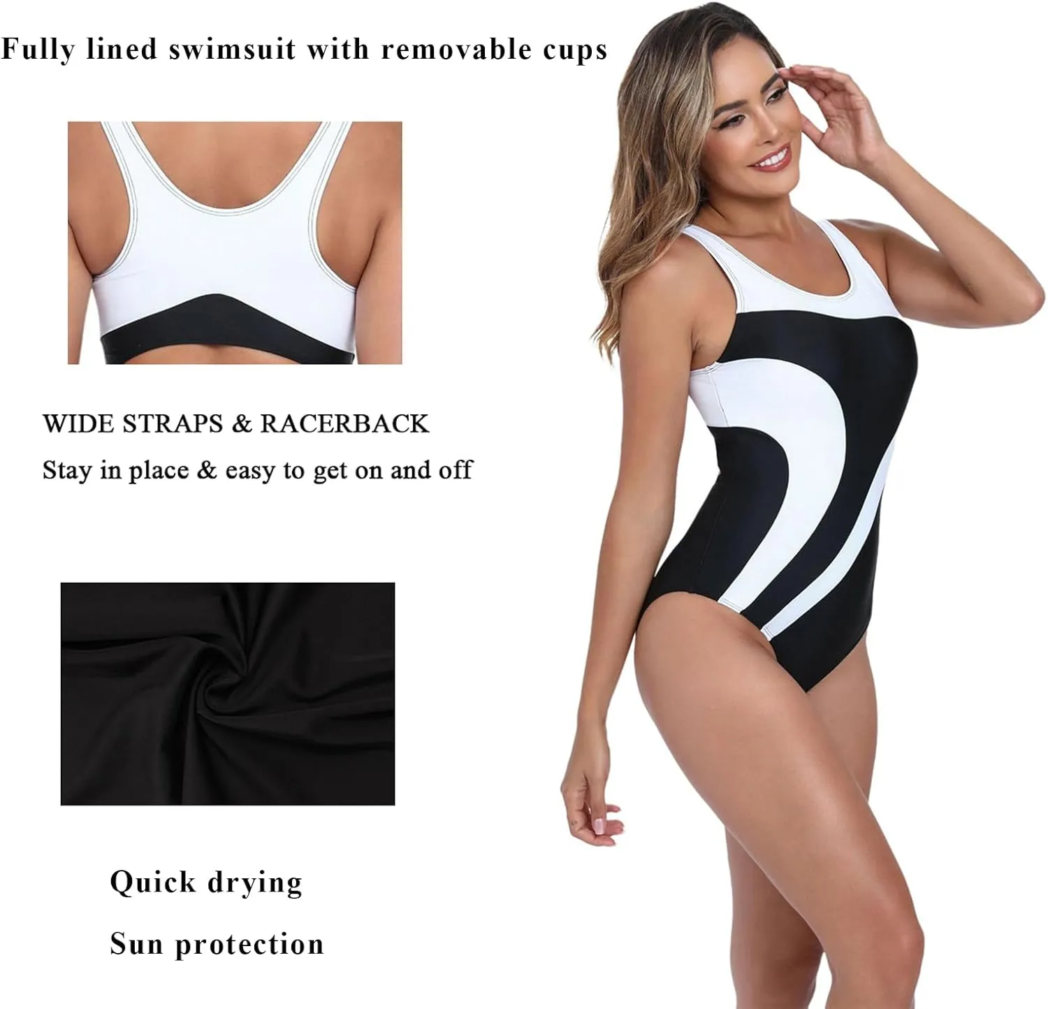 Womens Athletic One Piece Swimsuit Racerback Competitive Training Bathing Suit