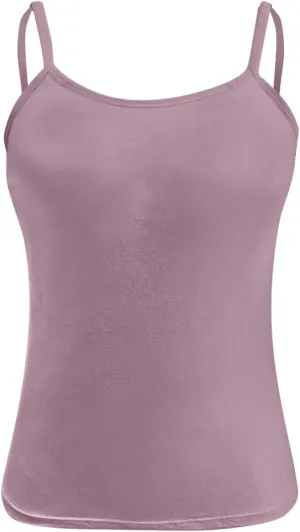 Womens Camisole Tops with Built in Bra Workout Shelf Bra Tank Tops Padded Sports Bras Basic Breathable Tube Solid Tanks