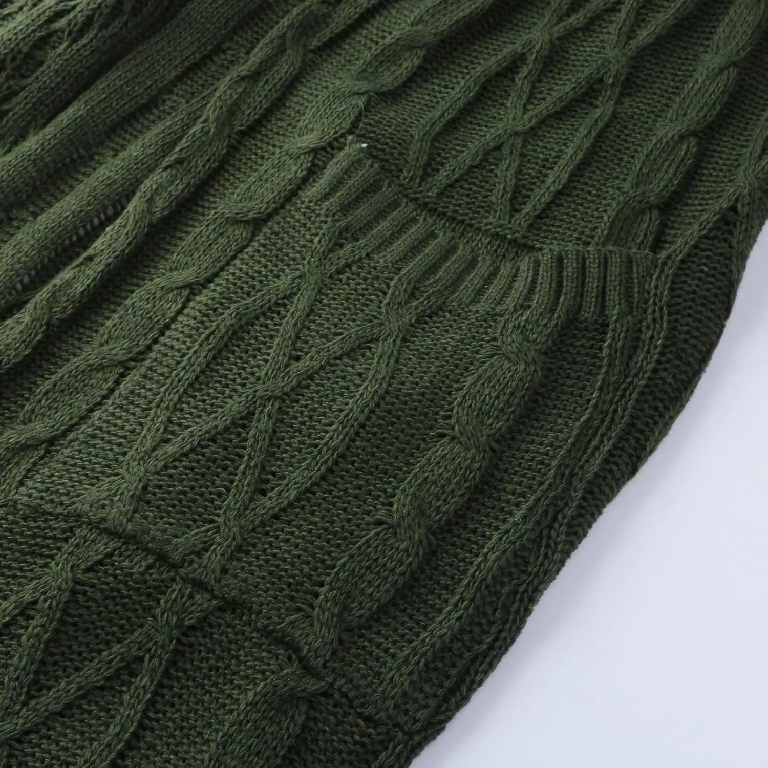 Womens Cardigan Sweaters Hooded Open Front Cardigan Cable Knit Sweaters Solid Color Chunky Long Sweater Coats