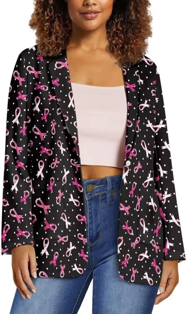 Womens Casual Blazes Open Front Long Sleeve One Button Regular Fit Jackets Suit Coat