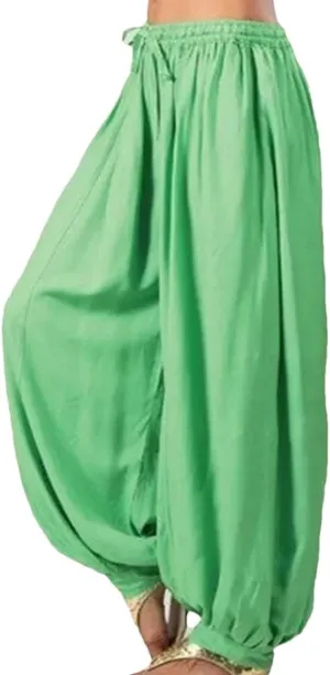 Women's Casual Harem Pants Low Waist Straight Leg Trousers Elastic Waist Regular Fit Ankle Length