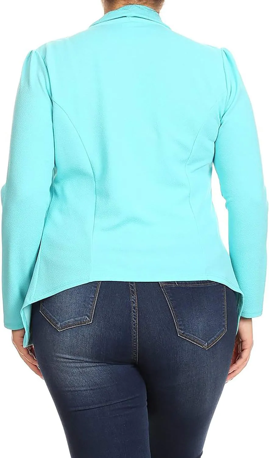 Women's Casual Plus Size Blazer Long Sleeve Open Front Solid and Print