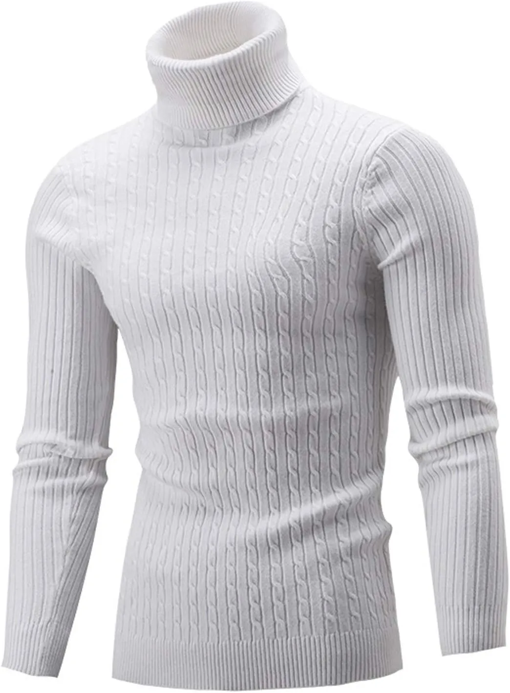 Womens Casual Turtleneck Oversized Knit Sweater Plus Size Winter Clothes Ribbed Knit Sweater Tops Cotton Jumper Blouse