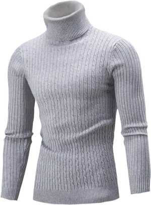 Womens Casual Turtleneck Oversized Knit Sweater Plus Size Winter Clothes Ribbed Knit Sweater Tops Cotton Jumper Blouse