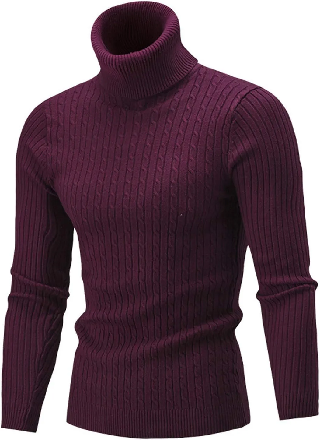 Womens Casual Turtleneck Oversized Knit Sweater Plus Size Winter Clothes Ribbed Knit Sweater Tops Cotton Jumper Blouse