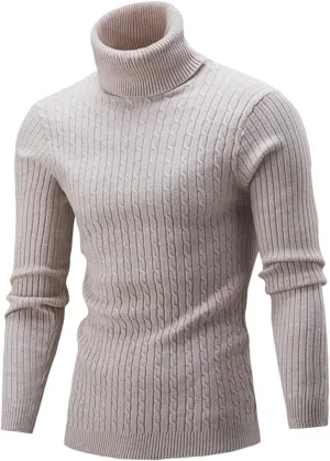 Womens Casual Turtleneck Oversized Knit Sweater Plus Size Winter Clothes Ribbed Knit Sweater Tops Cotton Jumper Blouse
