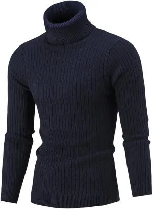 Womens Casual Turtleneck Oversized Knit Sweater Plus Size Winter Clothes Ribbed Knit Sweater Tops Cotton Jumper Blouse