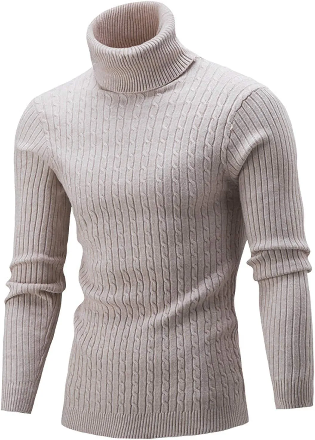Womens Casual Turtleneck Oversized Knit Sweater Plus Size Winter Clothes Ribbed Knit Sweater Tops Cotton Jumper Blouse