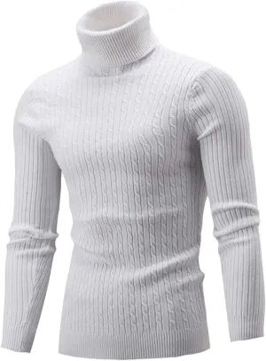 Womens Casual Turtleneck Oversized Knit Sweater Plus Size Winter Clothes Ribbed Knit Sweater Tops Cotton Jumper Blouse