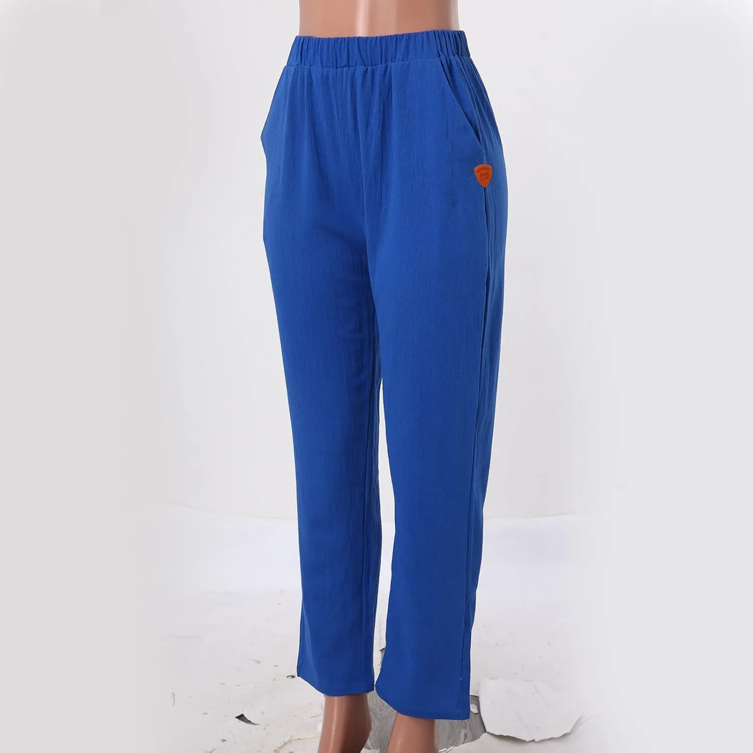 Womens Cotton Linen Pants Hight Elastic Waist Drawstring Straight Leg Summer 2025 Trendy Beach Yoga Trousers with Pockets