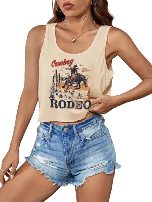 Womens Country Concert Cowgirl Tank Tops Sexy Western Graphic Crop Outfits for Teens