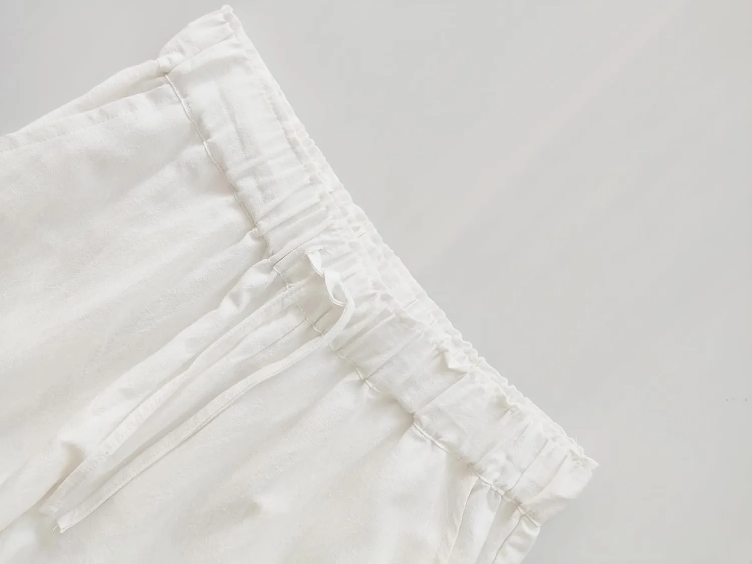 Women's Drawstring Elastic Waist Wide Leg Cotton Linen Yoga Long Pants