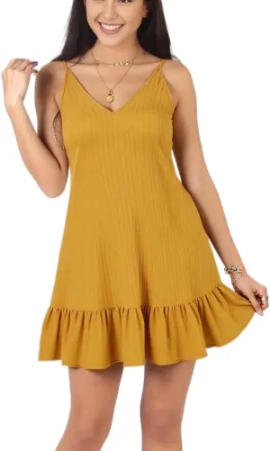 Women's Dress Adjustable Strap V Neck Camisole Slips Dress Undergarment Nightwear