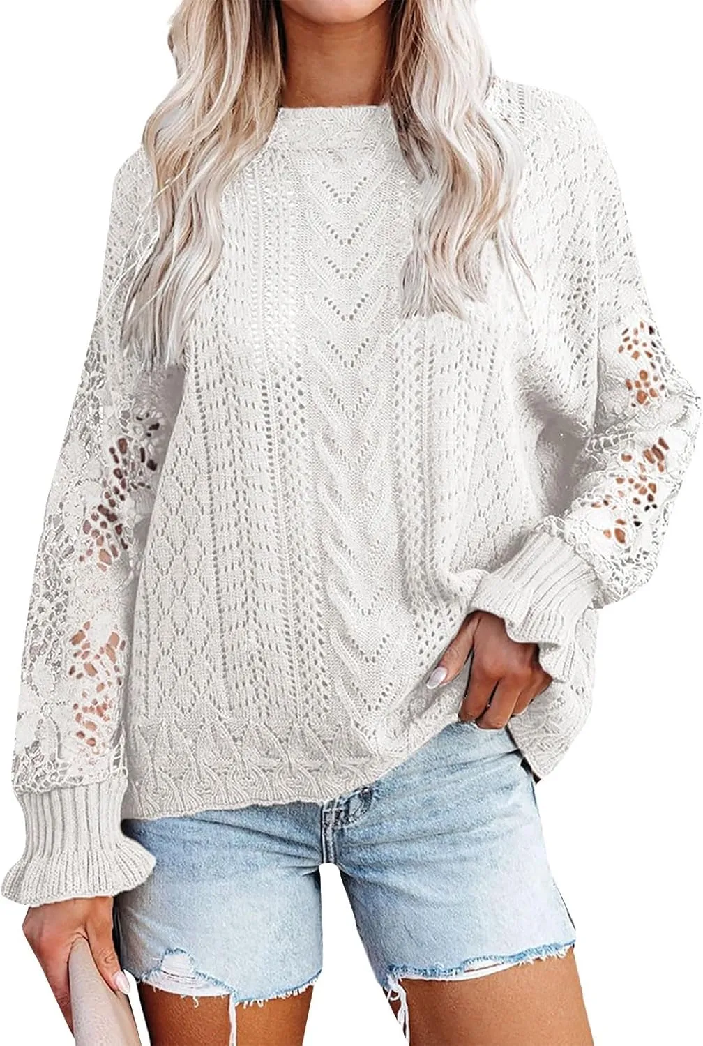 Women's Elegant Pullover Sweater Mock Neck Slim Fit Long Sleeve Knitted Ribbed Chunky Vacation Jumper Tops