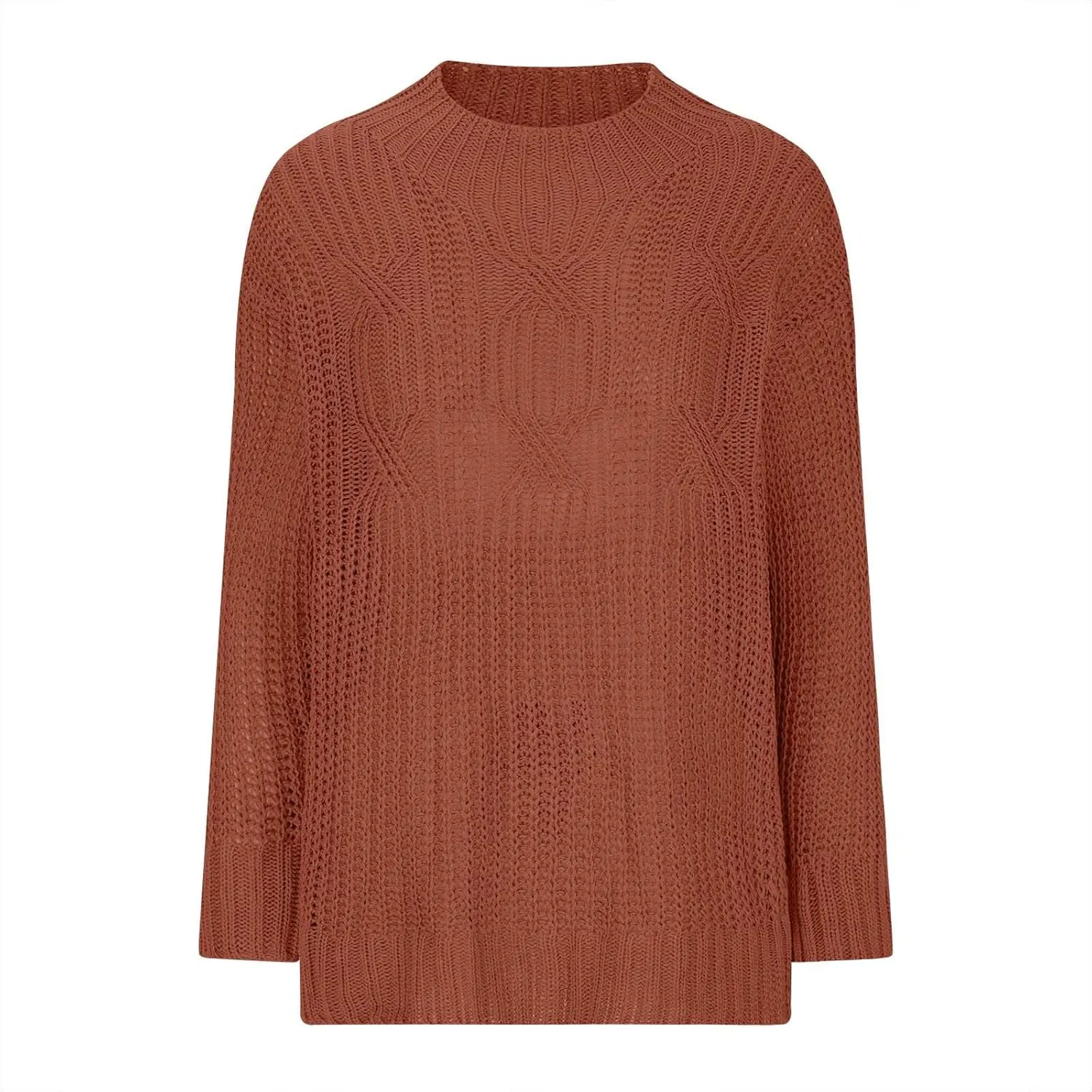 Women's Fall Winter Oversized Pullover Sweaters Casual Crewneck Long Sleeve Loose Fit Chunky Cable Knit Jumper Tops